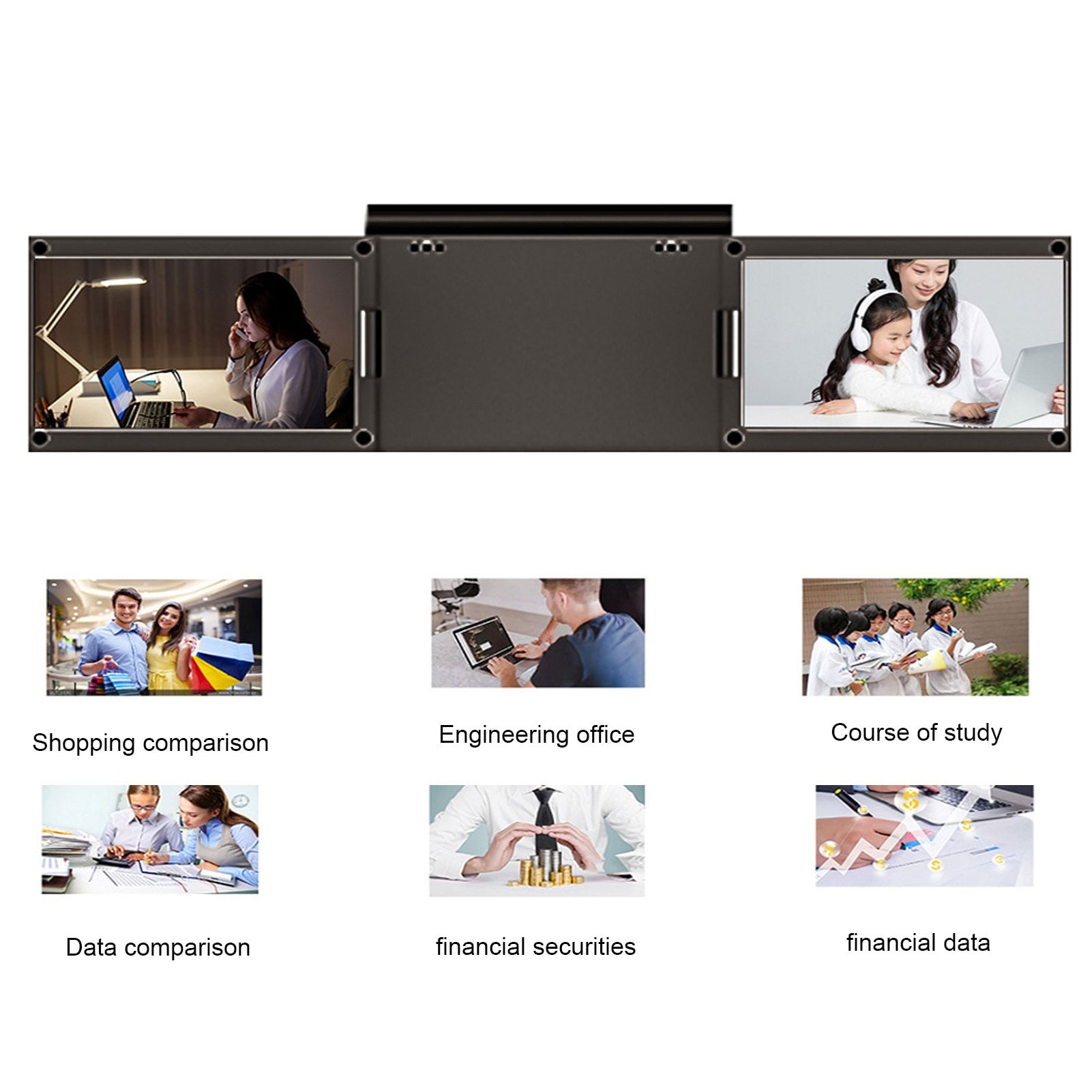 13.3 Inch 100‑240V Dual Extender Screen IPS Full View 1920x1080 HD Portable Dual Laptop Monitor Screen