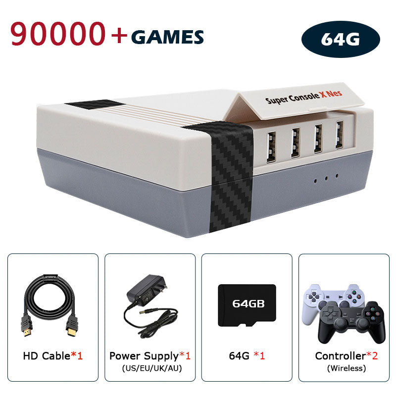 Retro Super Console X NES Video Game Console HD Output Built-in 90000 Retro Games 60 Emulators For PSP/PS1/SNES/NES/N64/MAME