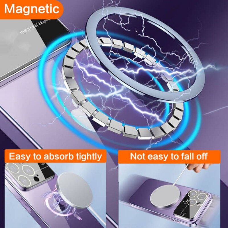 حافظة هاتف للشحن اللاسلكي Magsafe لهاتف آيفون 14 13 11 12 Plus Pro Max غطاء خلفي من السيليكون الناعم الشفاف