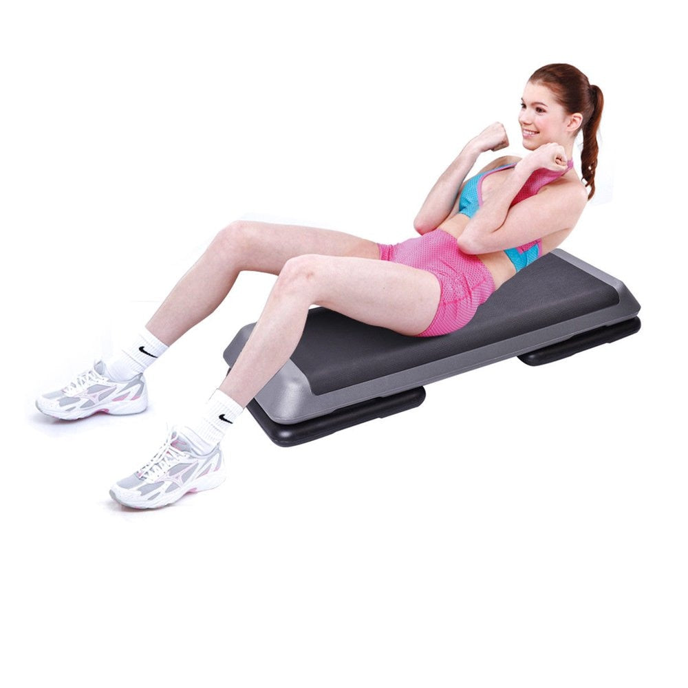 43`` Aerobic Stepper Step Cardio Fitness Exercise Adjust 4``-6``-8`` w/Risers