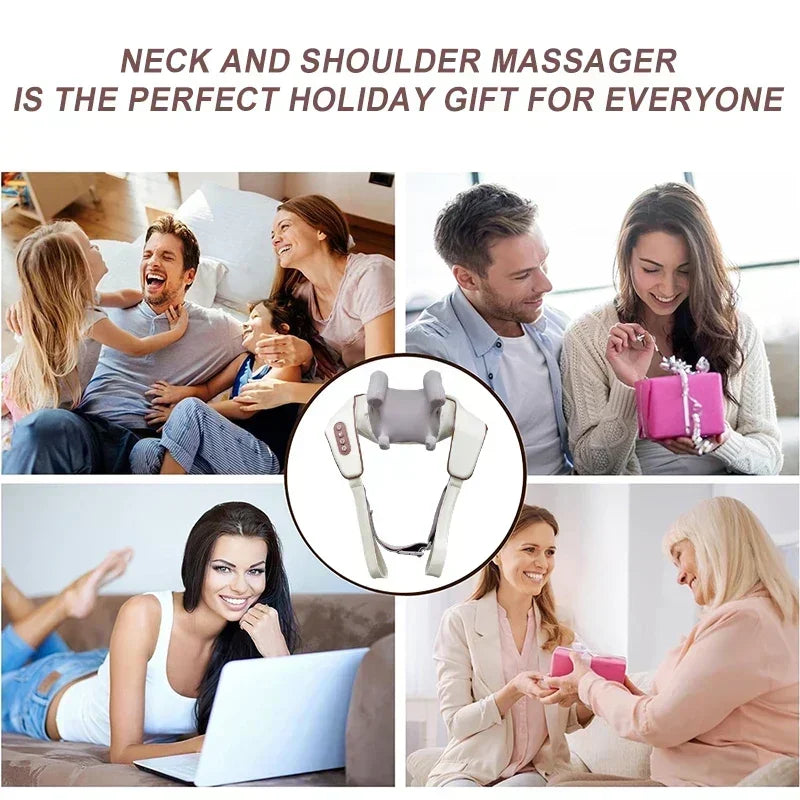 Electric Heat Neck Massage Shawl Shiatsu Kneading Cervical Spine Massager