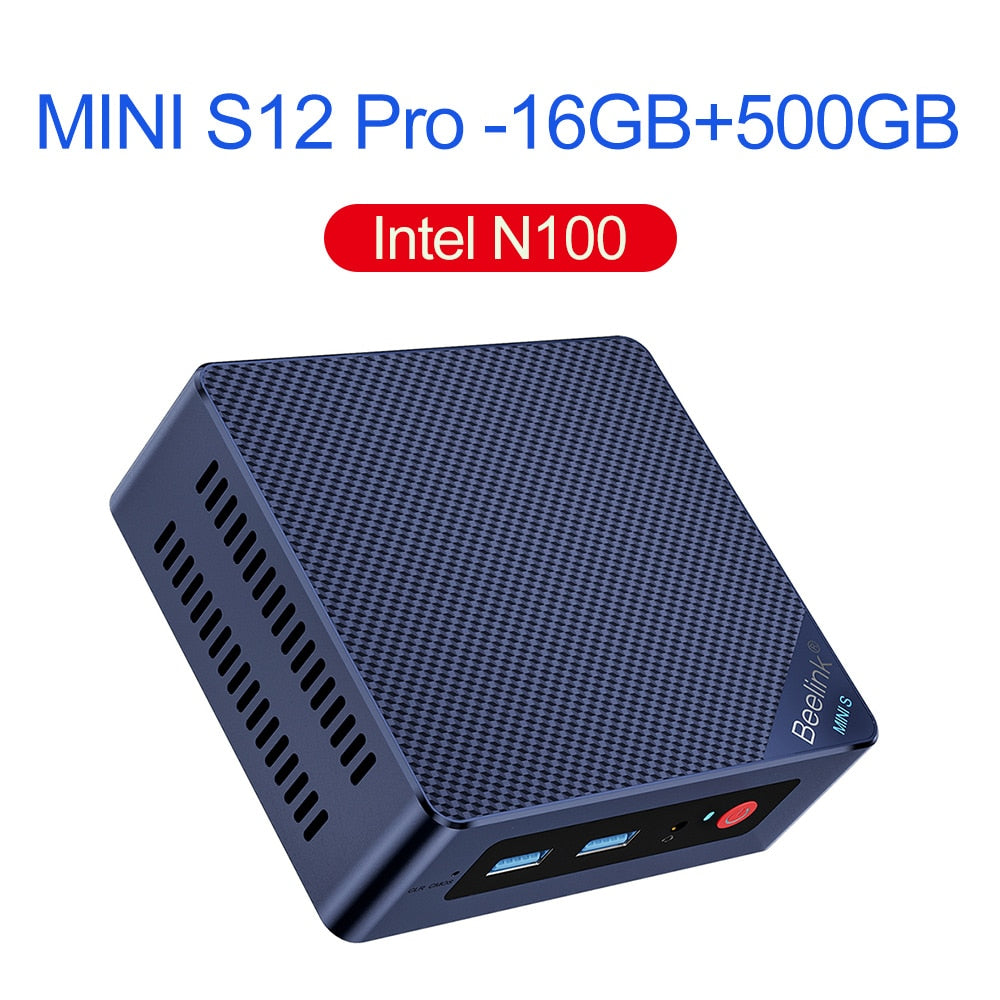 Beelink Mini S12 Pro N100 Mini S Intel N5095 Mini PC Windows 11 DDR4 8GB 128GB SSD كمبيوتر ألعاب مكتبي VS J4125 GK Mini GK3V