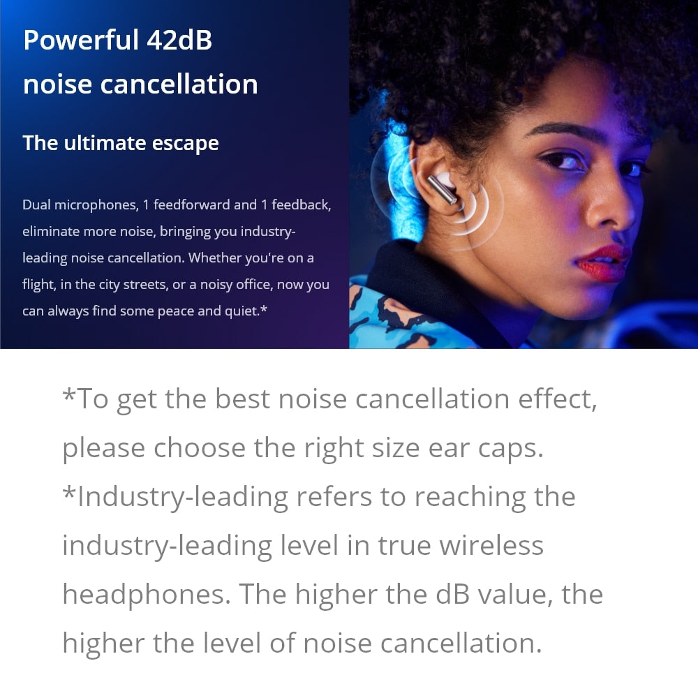 سماعات Realme Buds Air 3 اللاسلكية 42dB إلغاء الضوضاء النشطة IPX5 مقاومة للماء لعبة الموسيقى سماعات بلوتوث رياضية