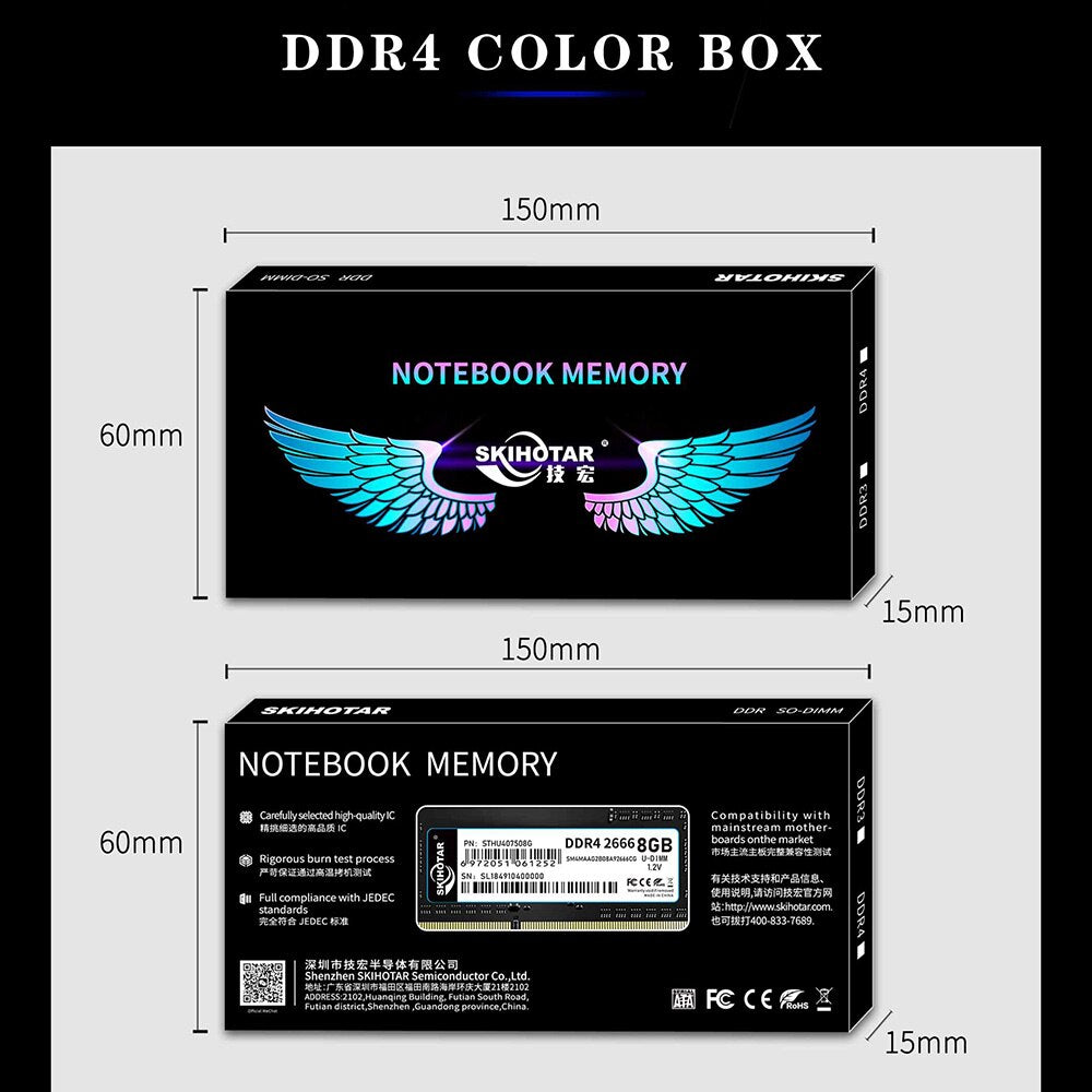 SKIHOTAR DDR3 DDR4 SoDimm Ram وحدة ذاكرة الكمبيوتر المحمول DDR3 4GB 8GB 16GB 1333MHZ 1600MHZ 3200MHZ PC4 ميموريا RAMS