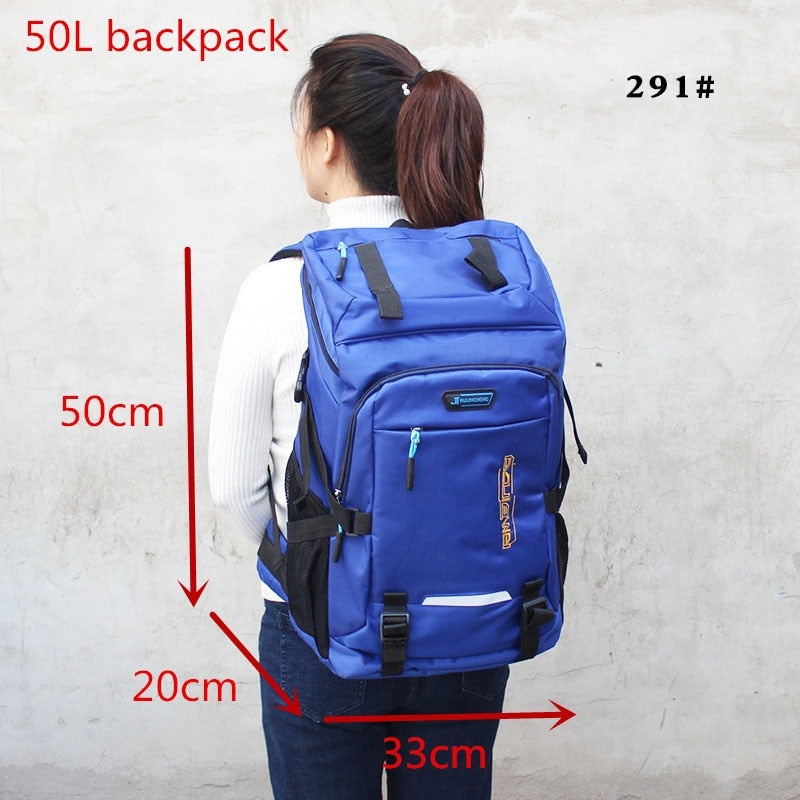 80L 50L Men's Outdoor Backpack Climbing Travel Rucksack Sports Camping Hiking Backpack School Bag Pack For Male Female Women