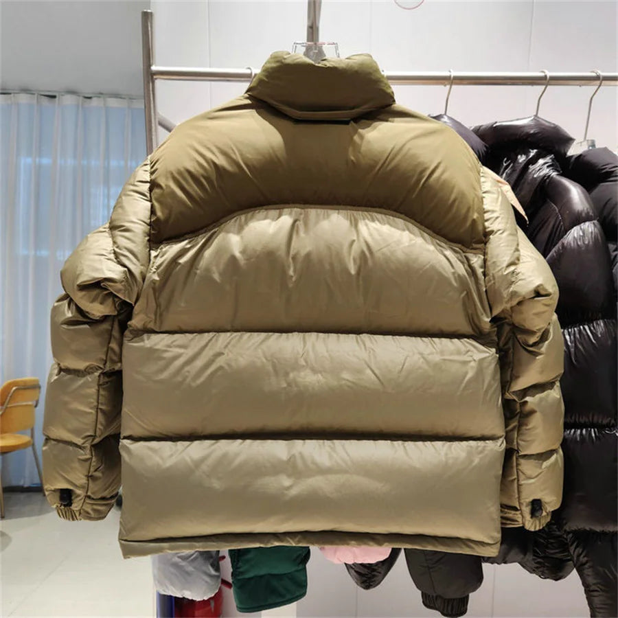 2023 High-End 1:1 Fall/winter New Puffy Waterproof Down Jacket Classic Solid Color Zipper Jacket for Men and Women