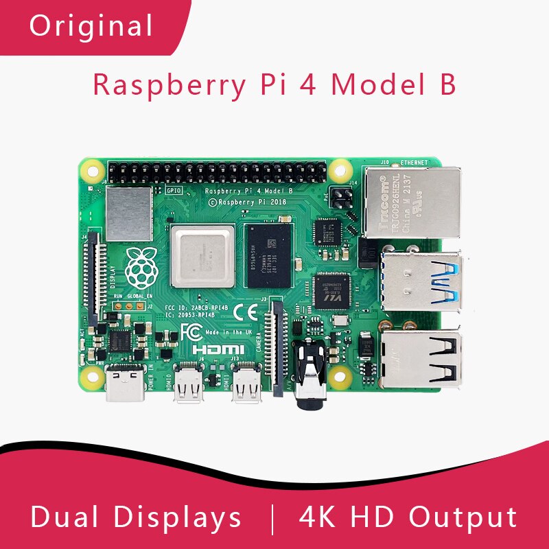 Raspberry Pi 4 Kit 5,6(Metal Case+Fan+32gb SD Card+Power+Micro Cable) PI 4B Board ARM 1GB 2GB 4GB 8GB Faster Than 3B+