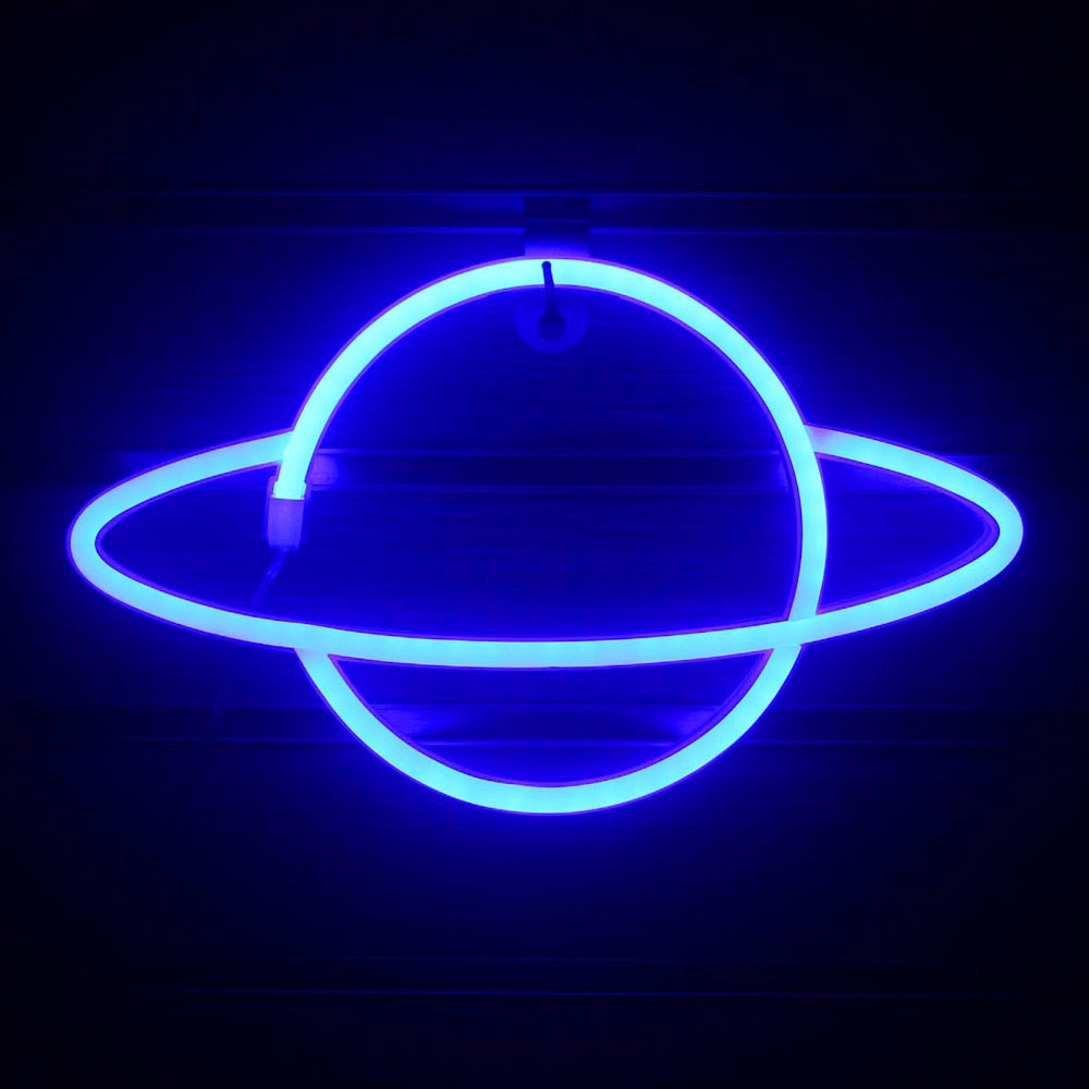 كوكب LED أضواء النيون ضوء تسجيل ديكور غرفة نوم النيون مصباح الليل للغرف جدار الفن بار حفلة USB أو بطارية تعمل بالطاقة