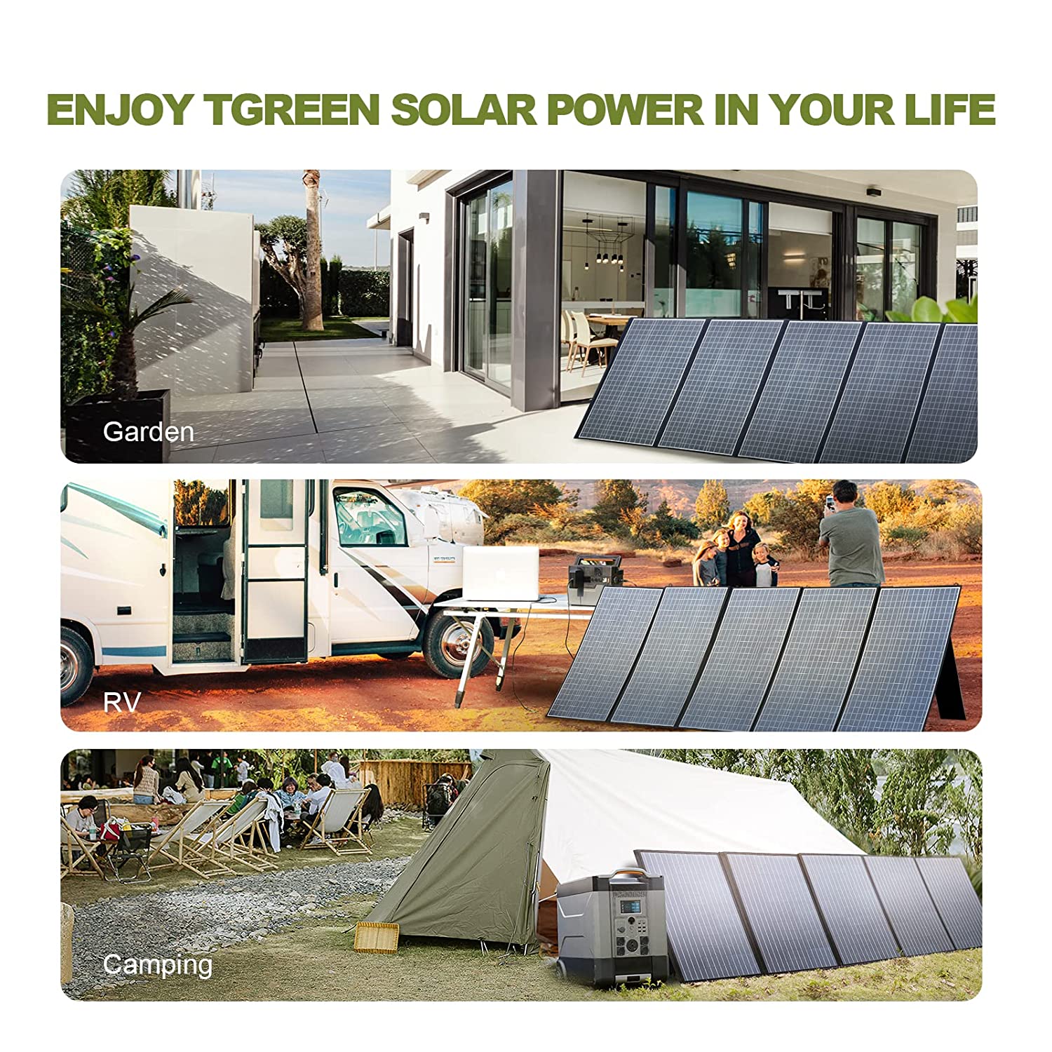 ALLPOWERS 400W / 200W / 140W / 100W / 60W Solar Charger，Portable Waterproof Foldable Solar Panel for Camping RV Garden Roof