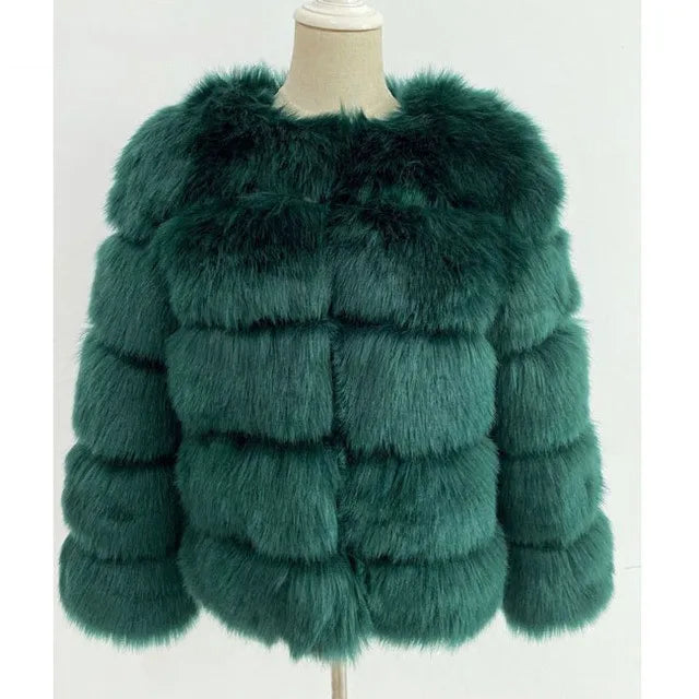 Fur Coat Women's Short Long Sleeve Fur Artificial Fur Coat