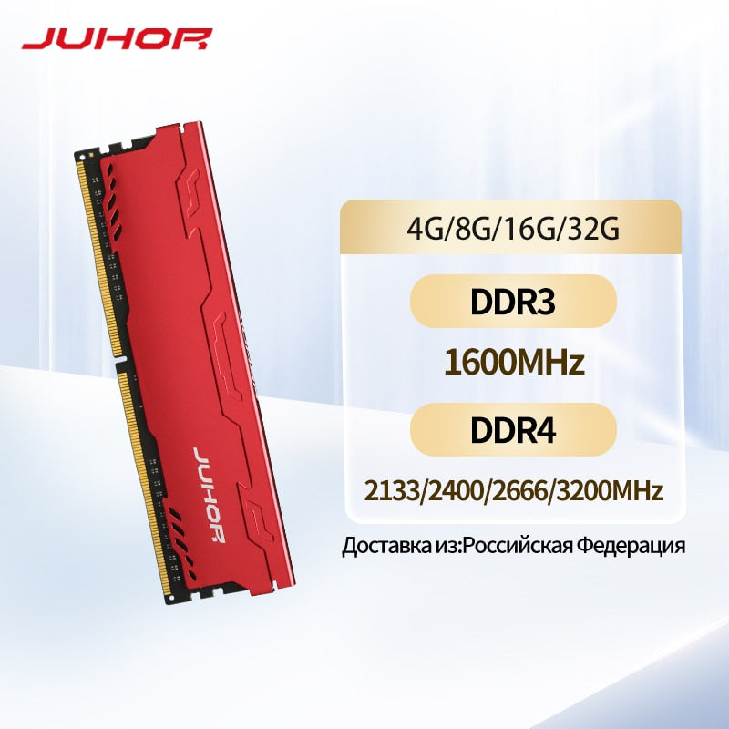 JUHOR Ram DDR3 1600MHz 8GB 16GB DDR4 8GB 16GB 2666MHz 3000MHz 3200MHz Desktop Memory Dimm High speed Memoria Ram