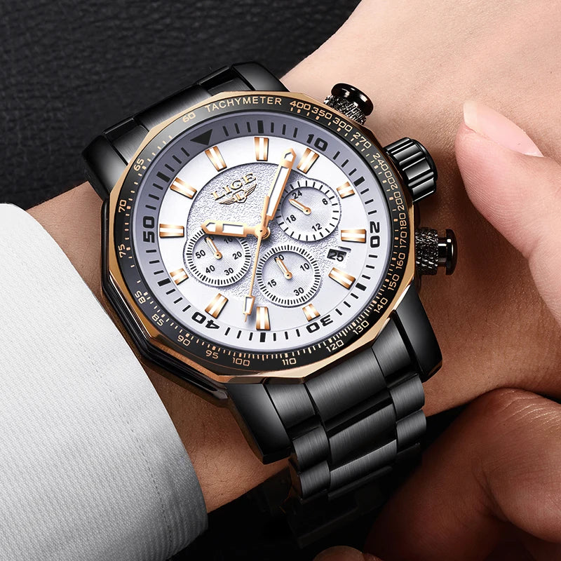 Mens Watch LIGE Clock Fashion Luxury Brand Business Quartz Watch Men Chronograph Sport Waterproof Big Dial Male Military Watches