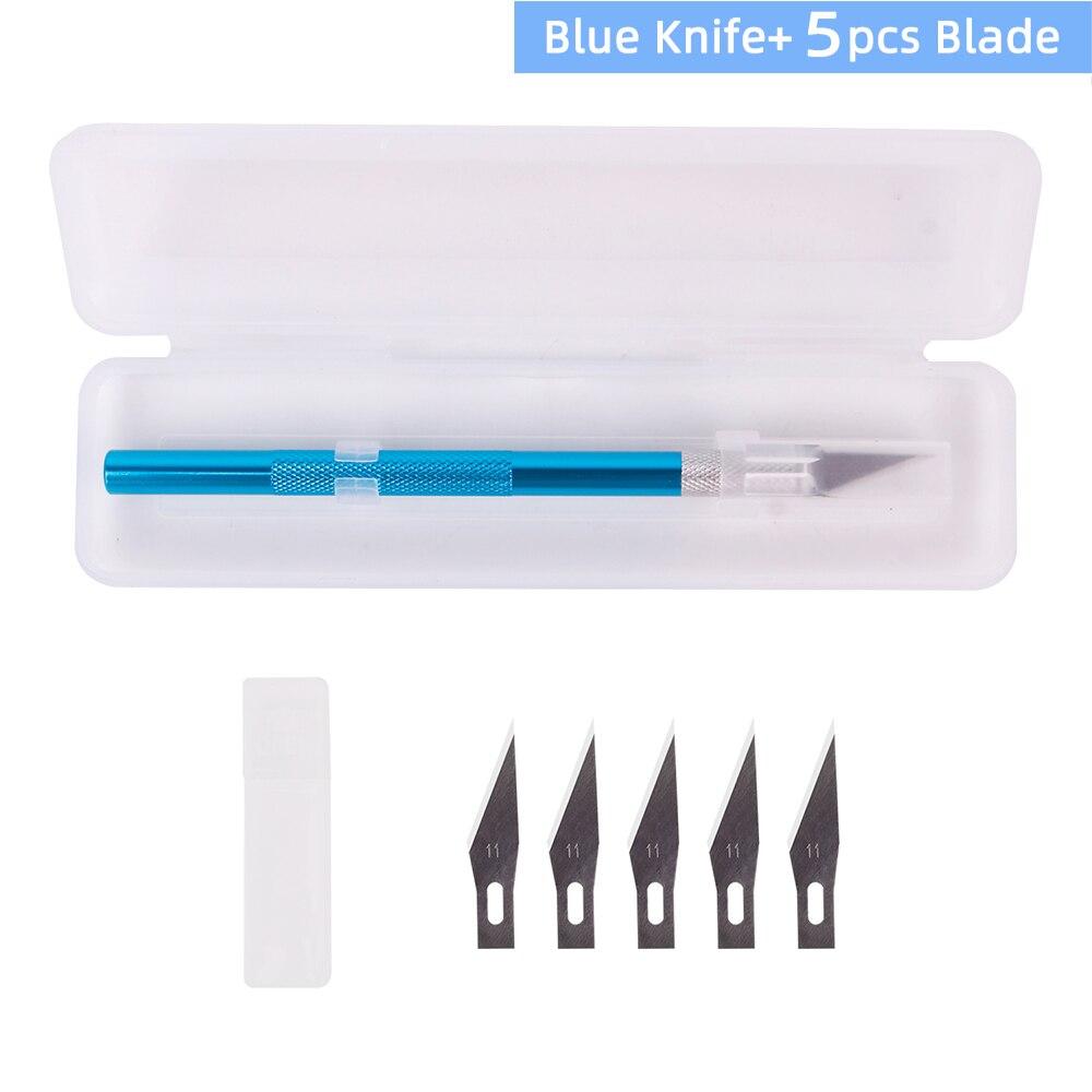 Non-Slip Metal Scalpel Knife Tools Kit Cutter Engraving Craft Knives +5/40/45pcs Blades Mobile Phone PCB DIY Repair Hand Tools