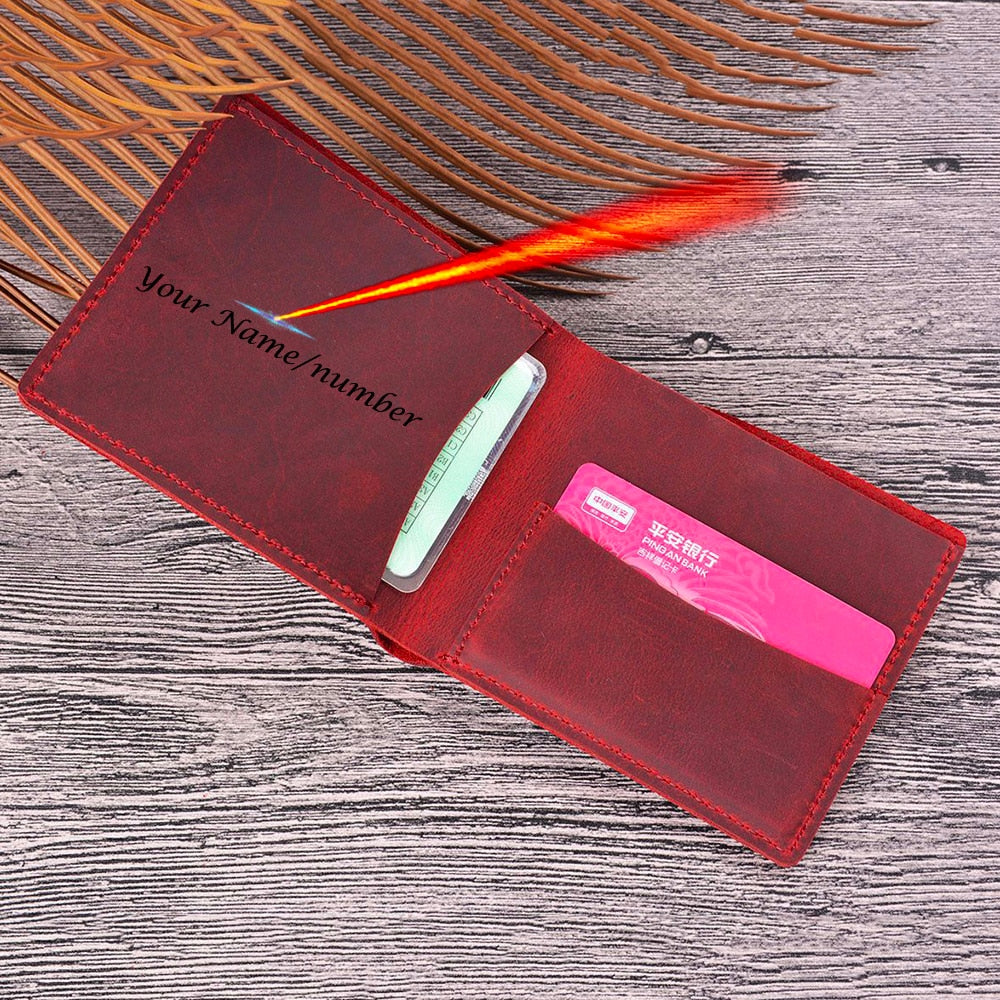 محفظة جلدية مخصصة مصنوعة يدويًا للرجال محافظ رجالية رفيعة من Breif محفظة قصيرة كلاسيكية من صنع الإنسان حقائب المال