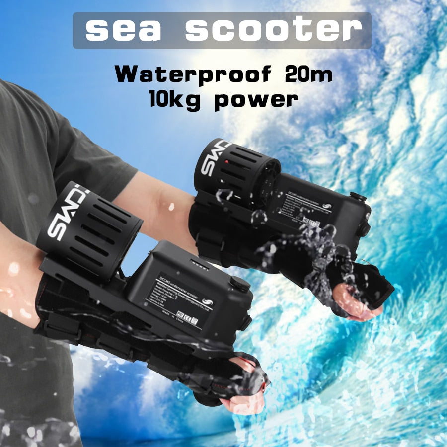 2.2 متر/الثانية محرك كهربائي 45 دقيقة معدات غطس يمكن ارتداؤها تحت الماء سكوتر صغير للمياه سكوتر تحت الماء البحر