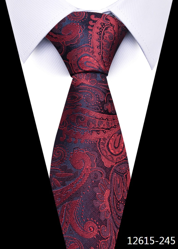 New Style Fashion Men&#39;s Tie 7.5cm Blue Necktie Green &amp; Orange Silk Gravatas For Men Paisley Floral Fit Wedding Workplace Slim