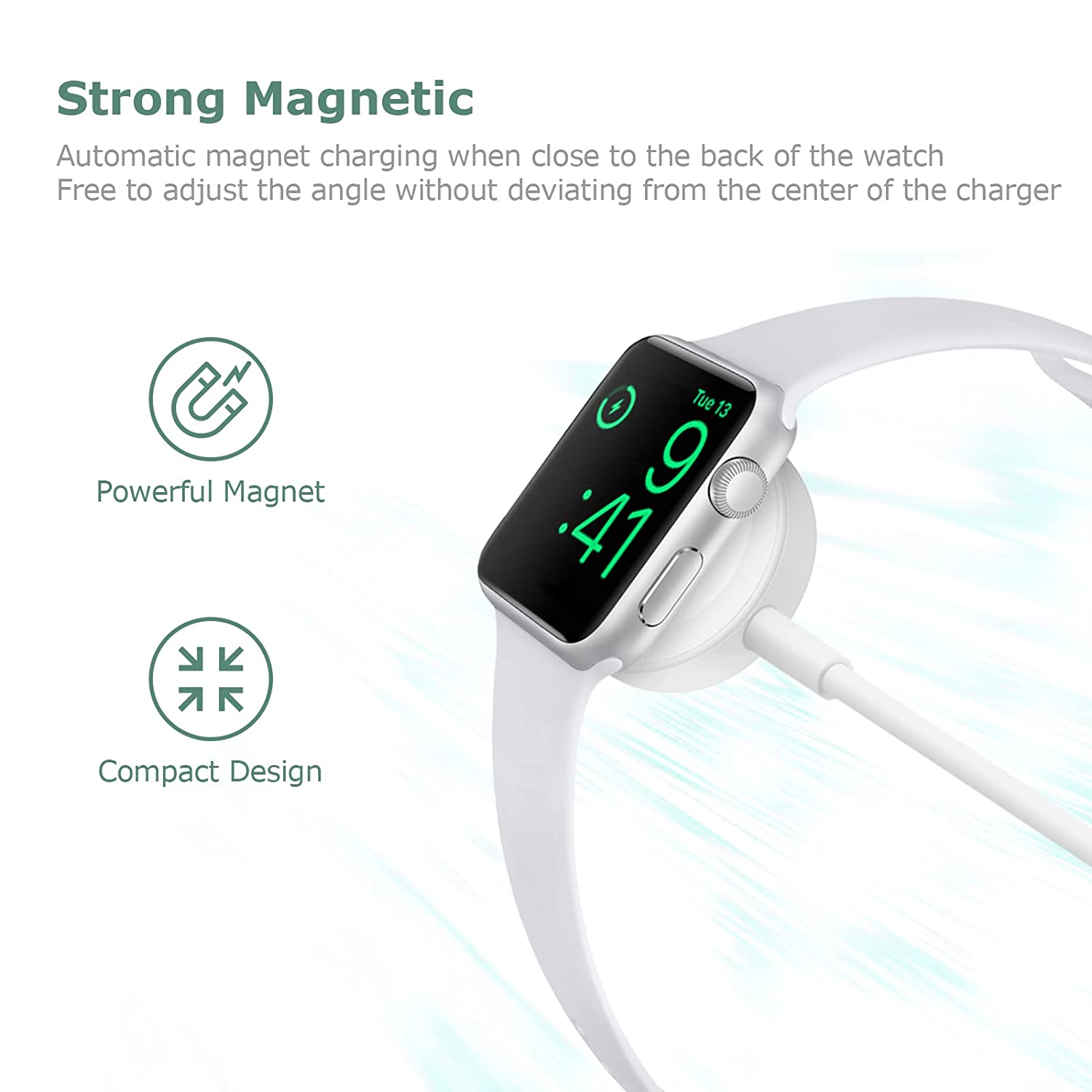 Portable Wireless Charger for IWatch 8 7 6 SE 5 Magnetic Charging Dock Station USB Charger Cable for Apple Watch Series 4 3 2 1