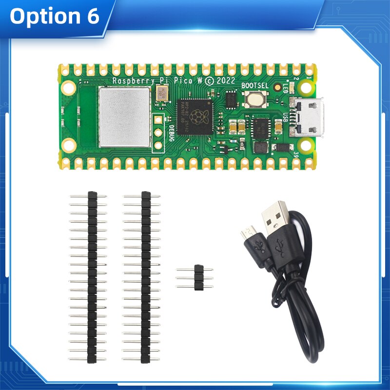 New Raspberry Pi Pico W With Wireless WiFi RP2040 Microcontroller Development Board Optional Acrylic Case GPIO Header