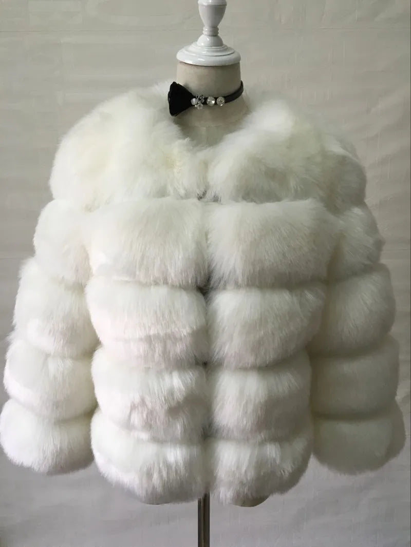 Fur Coat Women's Short Long Sleeve Fur Artificial Fur Coat