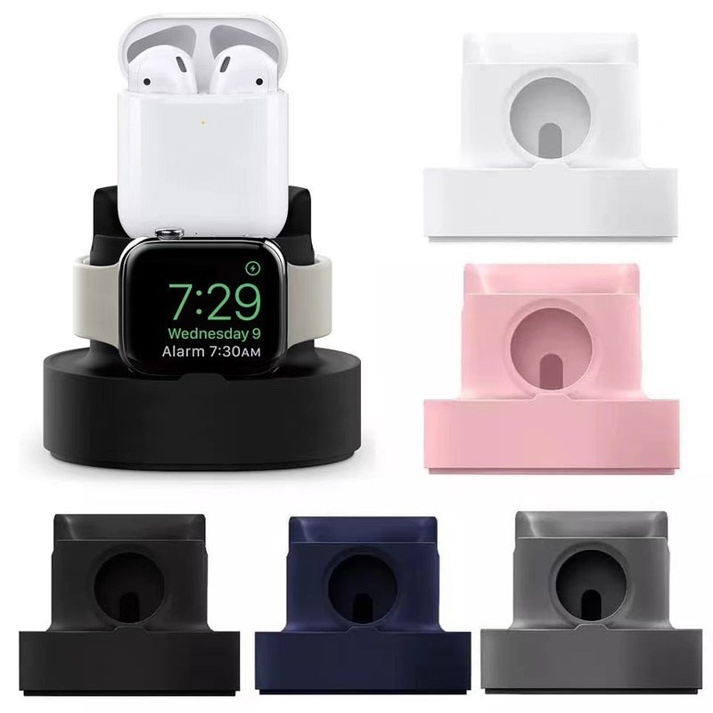 3 In 1 Phone Watch Earphone Silicone Charging Stand Holder for I Phone 11 12 Pro Max IWatch Airpods Pro 2 3 Charger Dock Station