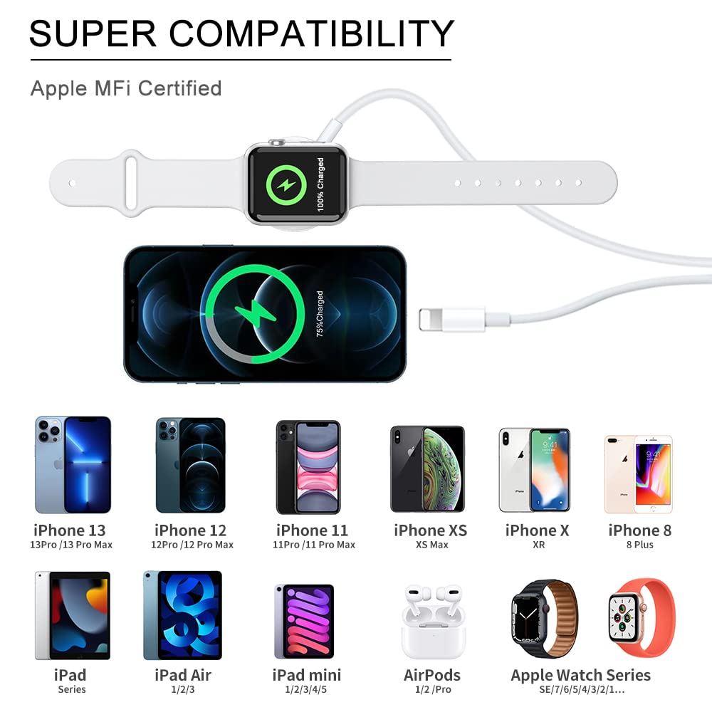 Portable Wireless Charger for Apple Watch Ultra 8 7 6 SE 5 4 Magnetic Charging Dock Station USB Charger Cable iwatch series 2 3