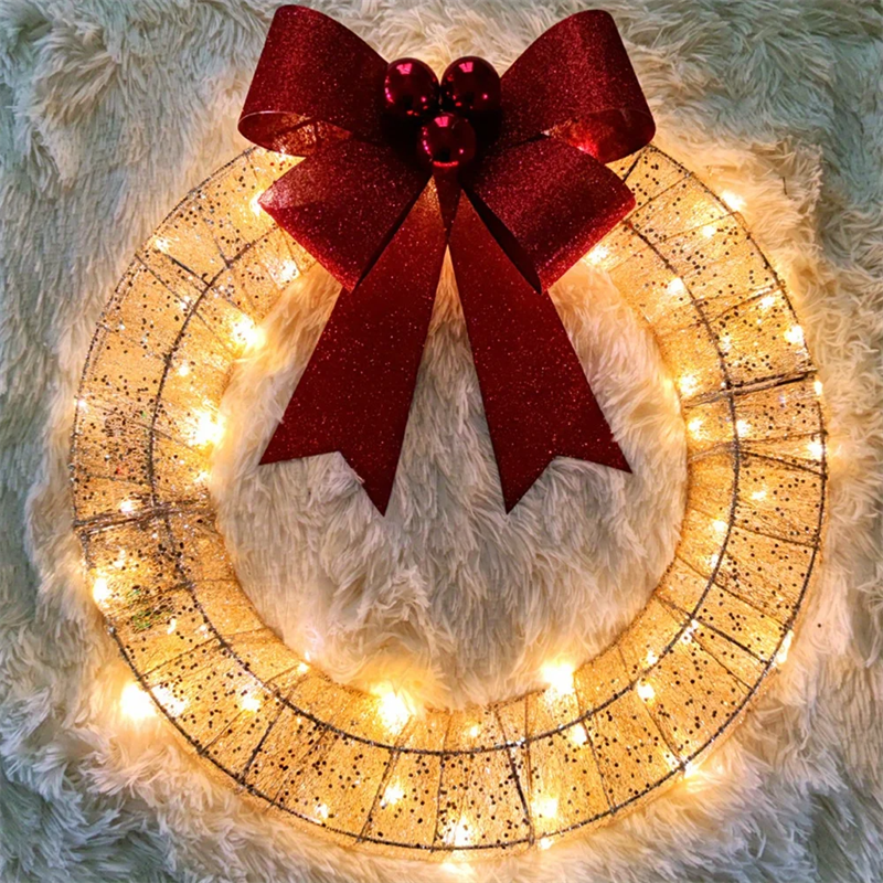 Christmas Garland 50CM Luminous LED Warm Light Metal Luminous