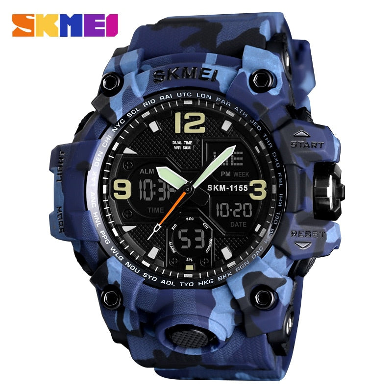 SKMEI Mens Watches Fashion Sports Military Quartz Digital Waterproof Swim Stopwatch Wristwatches Clock Man Relogio Masculino