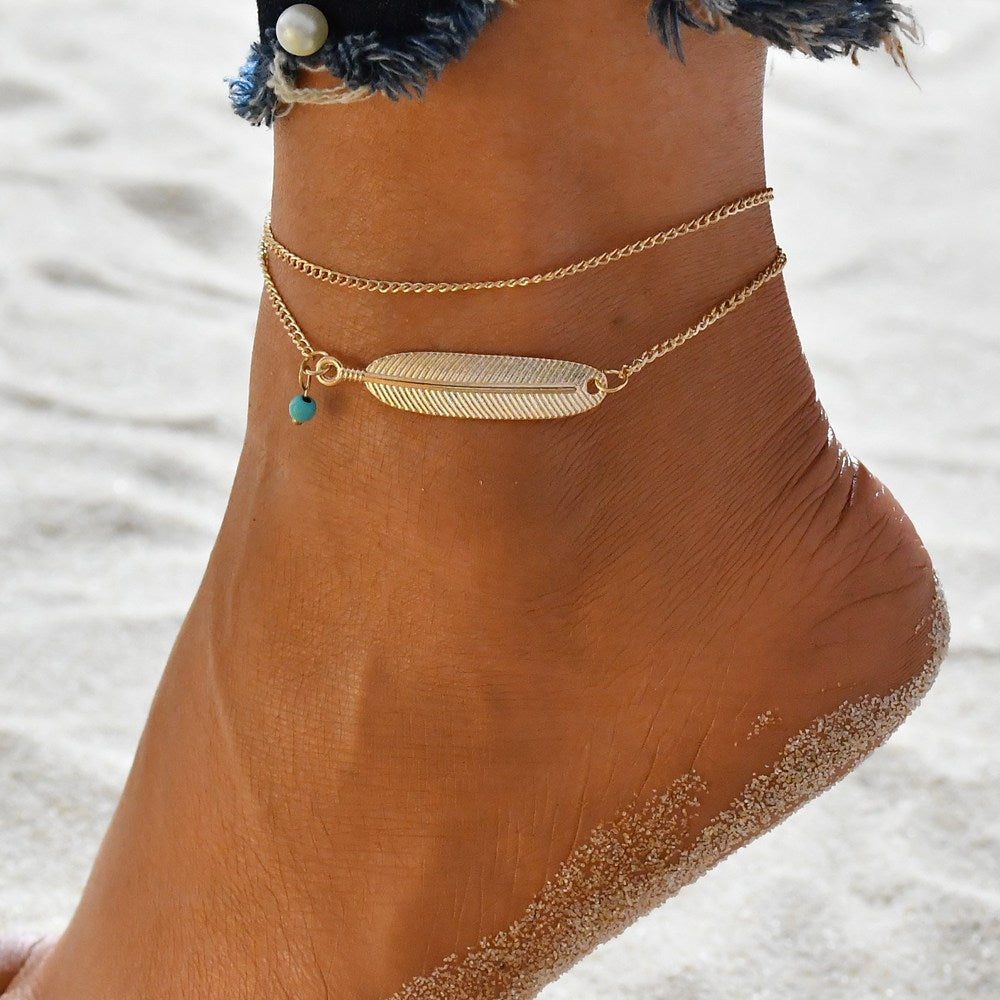 LETAPI 3 قطعة/المجموعة الذهب اللون سلسلة بسيطة الخلخال للنساء الشاطئ مجوهرات للقدم الساق سلسلة الكاحل أساور النساء الملحقات