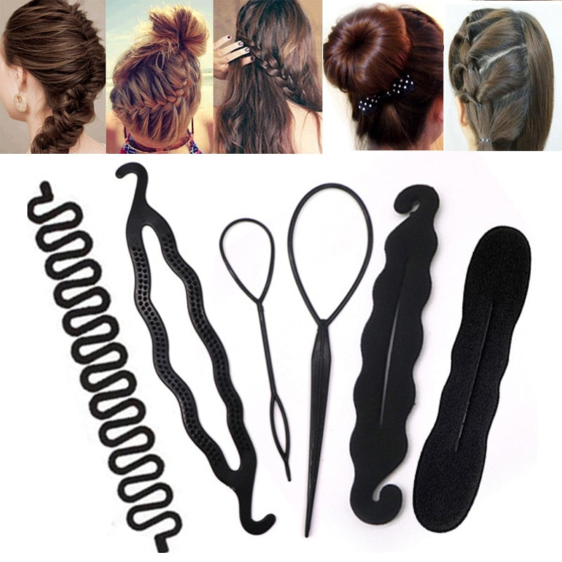 Multi-style Women Hair Twist Styling Clip Stick Bun Maker DIY Hair Braiding Tools Hair Accessories Braider DIY Hairstyle