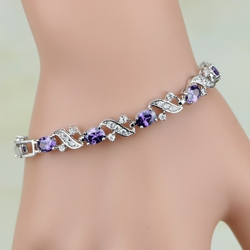 Exquisite Mysterious Lucky Color Crystal Bracelet Charm Bride Engagement Wedding Jewelry Gift Mother\&#39;s Day Gift