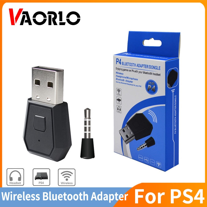 VAORLO PS4 USB بلوتوث محول ل PS4 غمبد أذرع التحكم في ألعاب الفيديو وحدة التحكم سماعة دُنجل لاسلكي جهاز إرسال بلوتوث مع هيئة التصنيع العسكري