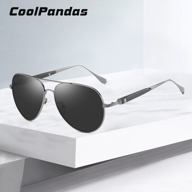 CoolPandas Top Brand Pilot Sunglasses Men Polarized Sun glasses For Male 2020 Anti-Glare Driving Oculos lunettes de soleil homme