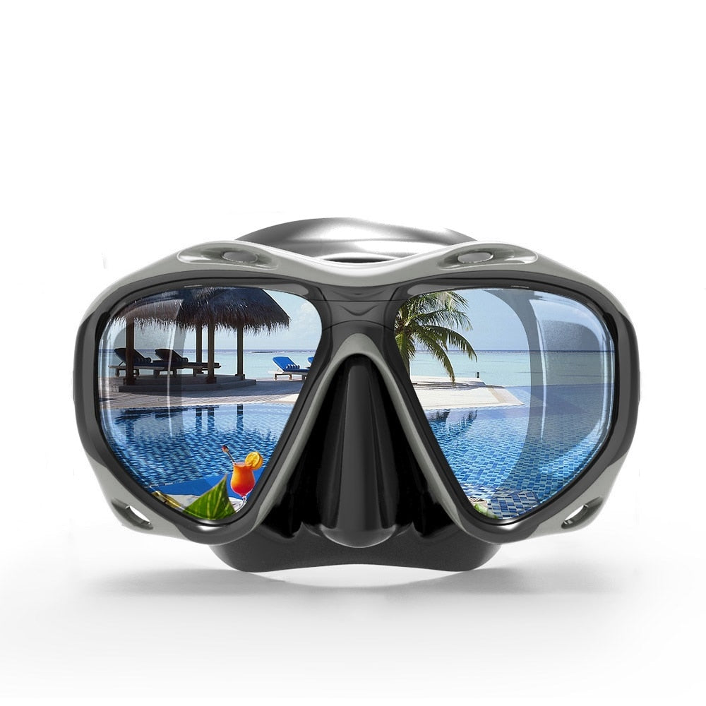 Copozz Brand Professional Underwater Hunting Diving Mask Scuba Free Diving Snorkeling Mask Flexible Silicone Large Frame Glasses