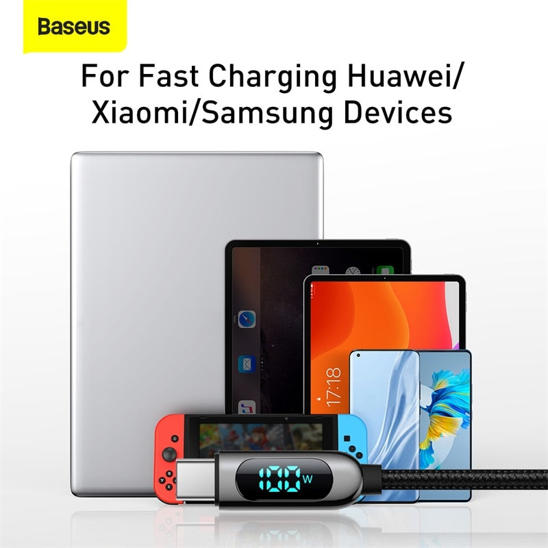 Baseus PD 100W/66W USB C Cable for MacBook 2021 Fast Charging Type C Cable For Xiaomi Samsung Data Wire Phone Charging Cable
