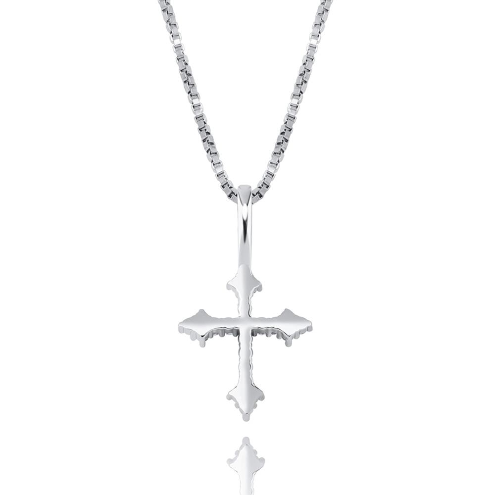 TOPGRILLZ 925 Sterling Silver Women Pendant Iced Cubic Zirconia Cross Pendant Fashion Hip Hop Jewelry For Gift