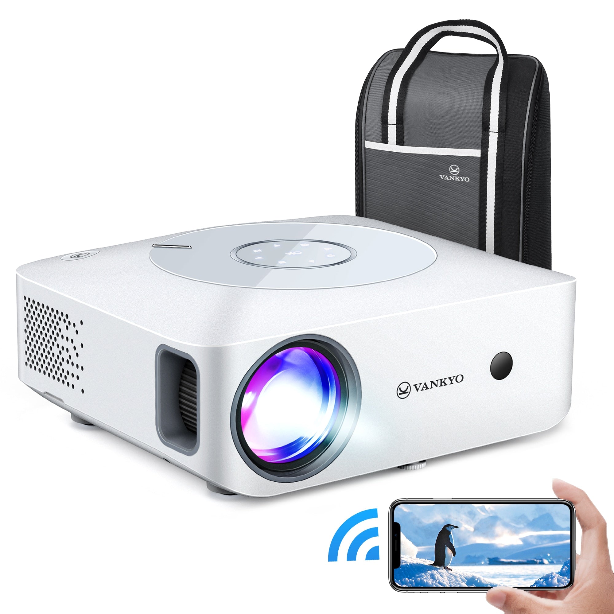 VANKYO 1080P Projector Leisure 530W Full HD 5G WiFi Projector Support 4K Synchronize Mirroring File SYNC Screen MINI Projector