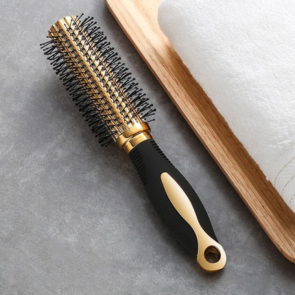 Hair Comb Scalp Massage Gold Plating Luxury Comb Hairbrush Nylon Women Curly Detangle Hair Brush Salon Hairdressing Styling Tool