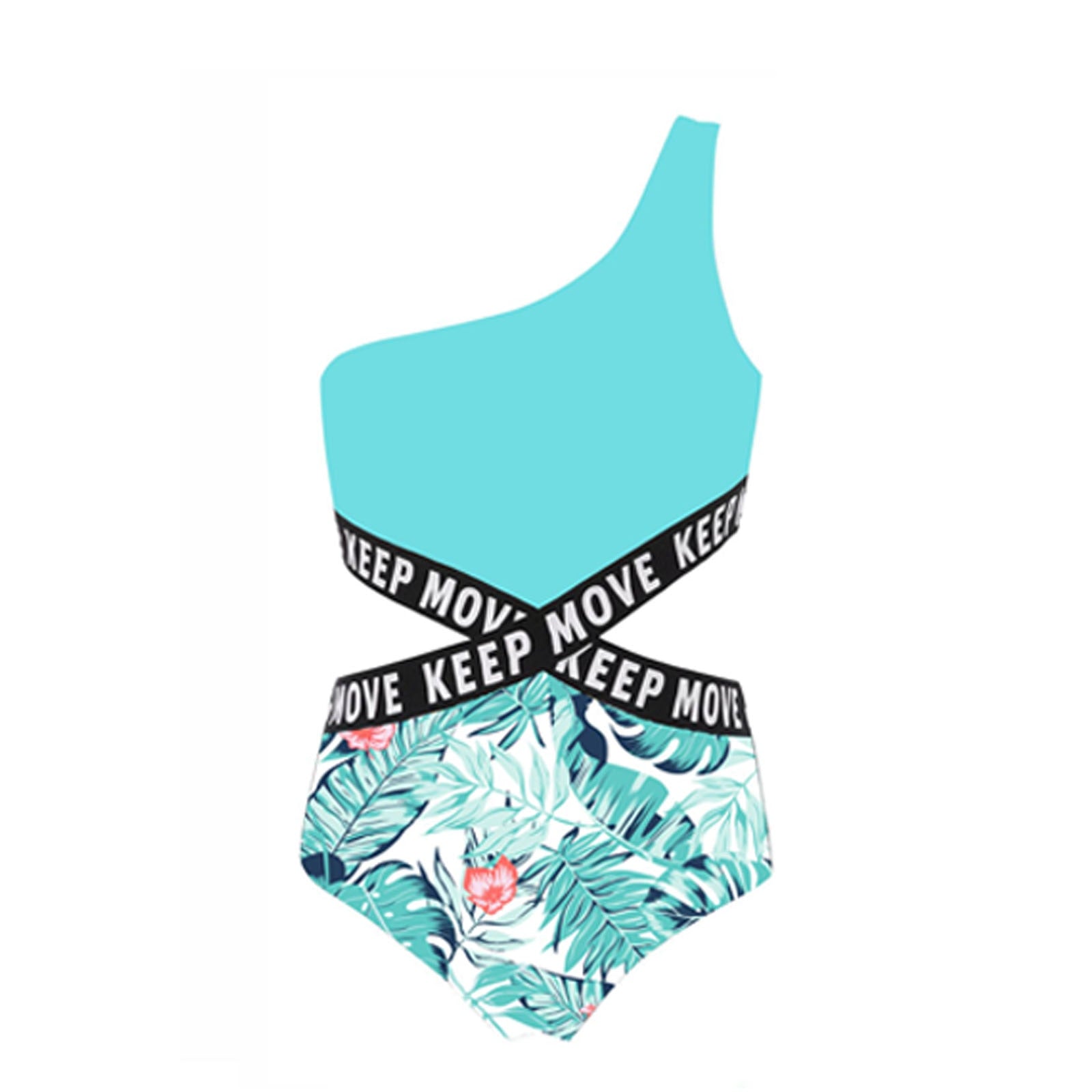 Teenager Girl One Piece Swimsuit One Shoulder Print Child Girl Bathing Suits Monokini Bandage Children Swimwear Kids Swim Wear
