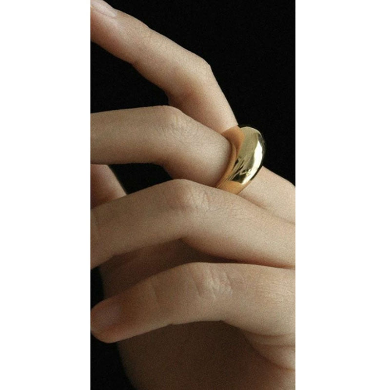 SOMMAR Fashion jewellery charms Gold Filled size 6 7 8 Goddess ring smooth big Arc curve summer jewelry