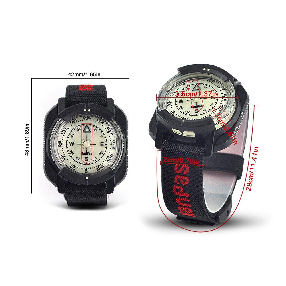 Outdoor Compass Professional 60M /197Ft Diving Compass Waterproof Navigator Digital Watch Scuba Compass for Swimming Diving