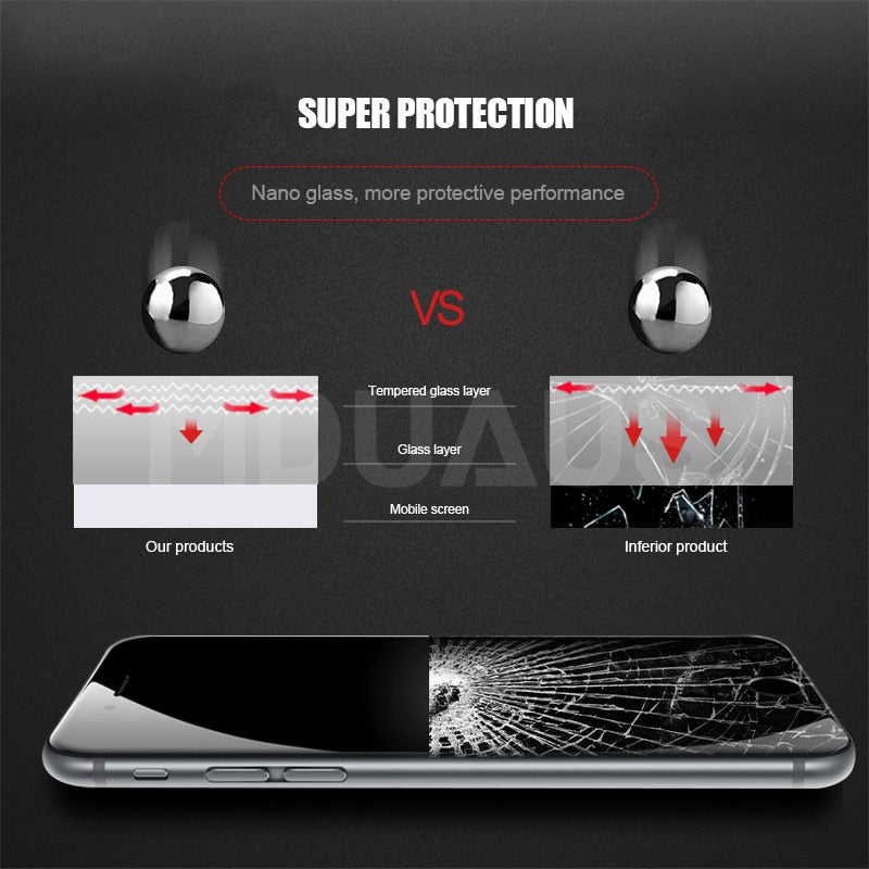 999D Protective Glass on For iPhone 8 7 6 6S Plus XR X XS Glass Full Cover iPhone 11 12 Pro Max Screen Protector Tempered Glass