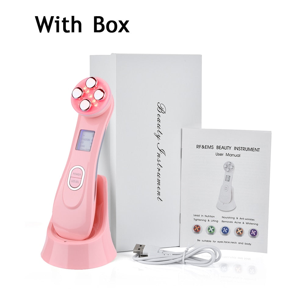 Face Skin Rejuvenation Tightening Face Lift Beauty Devices RF EMS LED Photon Therapy Anti Aging Wrinkle Removal Facial Massagers