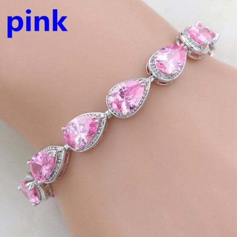 Exquisite Mysterious Lucky Color Crystal Bracelet Charm Bride Engagement Wedding Jewelry Gift Mother\&#39;s Day Gift