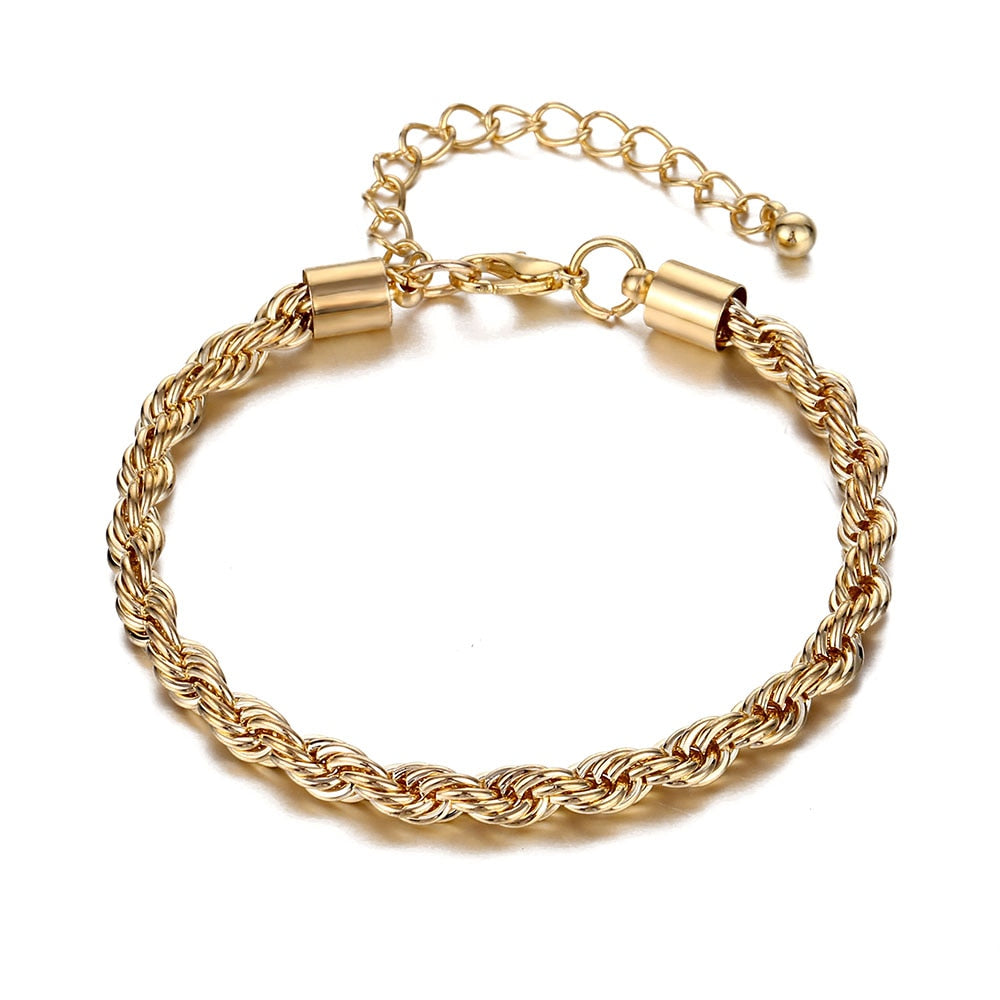 IPARAM 2021 Punk Rock Thick Chain Bracelet for Women Retro Street Geometric Lock Charm Bracelet  Jewelry
