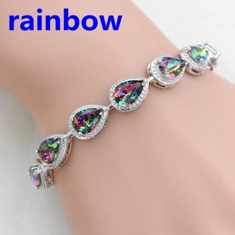 Exquisite Mysterious Lucky Color Crystal Bracelet Charm Bride Engagement Wedding Jewelry Gift Mother\&#39;s Day Gift