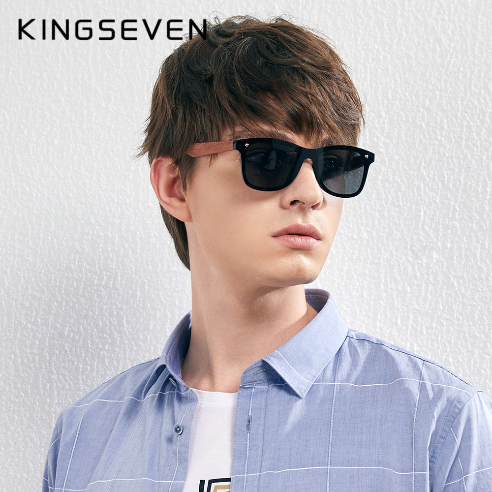 KINGSEVEN occhiali da sole in legno naturale da uomo occhiali da sole moda polarizzati legno originale Oculos De Sol Masculino