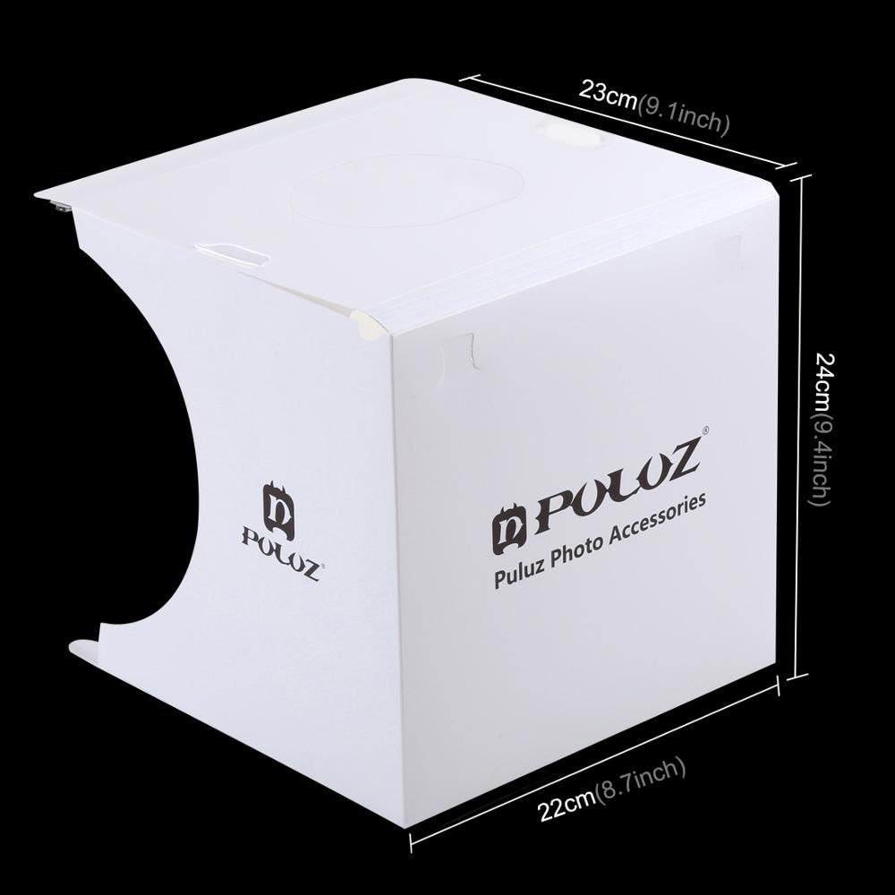 PULUZ 8.7 inch Portable Lightbox Photo Studio Box Tabletop Shooting Light Box Tent Photography Box Softbox Set for Items Display