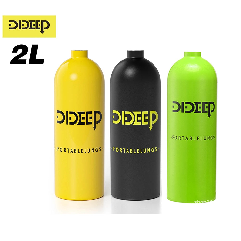 DIDEEP 2L Scuba Diving Cylinder Mini Oxygen Tank Dive Respirator for Snorkeling Breath Bucear buceo Diving Equipment