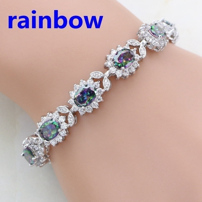 Exquisite Mysterious Lucky Color Crystal Bracelet Charm Bride Engagement Wedding Jewelry Gift Mother\&#39;s Day Gift