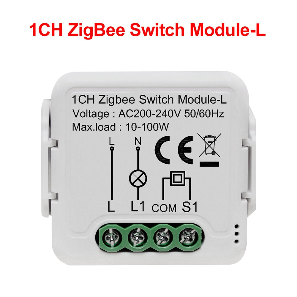 GIRIER Tuya ZigBee 3.0 Smart Switch Module No Neutral Wire Required Smart Home DIY Light Breaker Works with Alexa Google Home